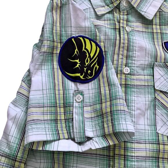 Ecko Unlimited NWT Plaid Button Down Shirt Boys L (16/18) - Picture 5 of 8